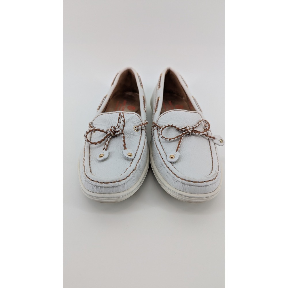 Marc Joseph New York Pacific White Leather Boat Shoe Loafers Womens 8